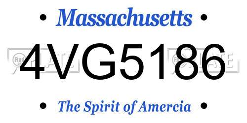 4VG5186 Massachusetts License Plate