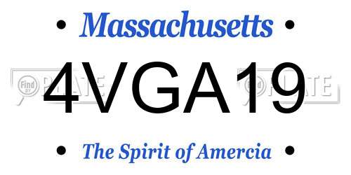 4VGA19 Massachusetts License Plate