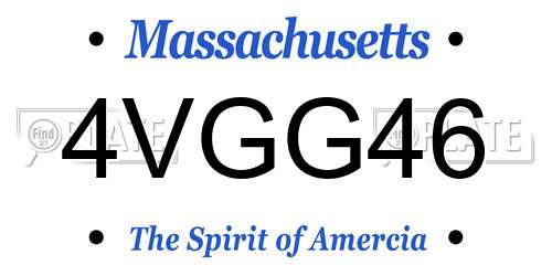 4VGG46 Massachusetts License Plate