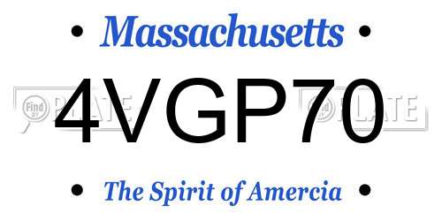 4VGP70 Massachusetts License Plate