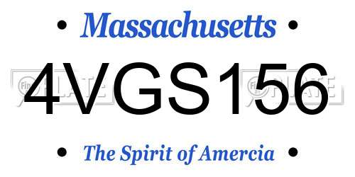 4VGS156 Massachusetts License Plate