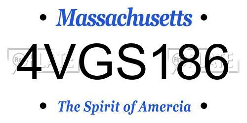 4VGS186 Massachusetts License Plate