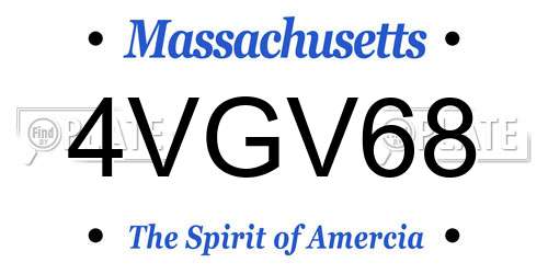 4VGV68 Massachusetts License Plate