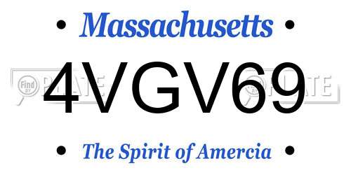 4VGV69 Massachusetts License Plate