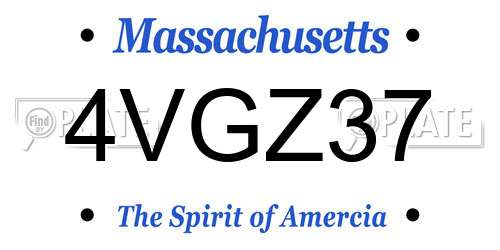 4VGZ37 Massachusetts License Plate
