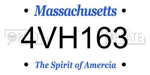 4VH163 Massachusetts License Plate