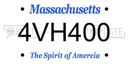 4VH400 Massachusetts License Plate