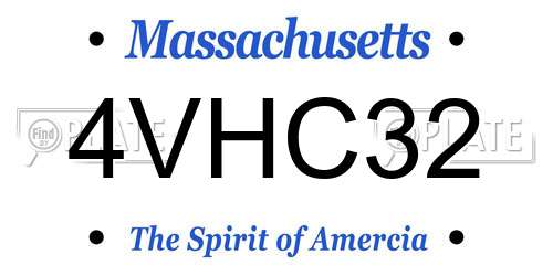 4VHC32 Massachusetts License Plate
