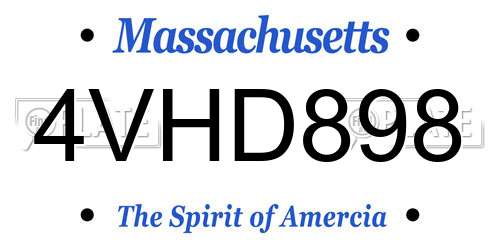 4VHD898 Massachusetts License Plate