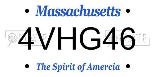 4VHG46 Massachusetts License Plate