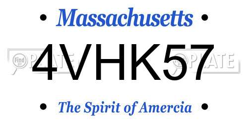 4VHK57 Massachusetts License Plate