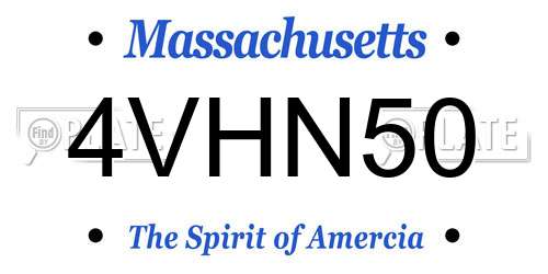 4VHN50 Massachusetts License Plate