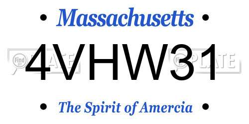 4VHW31 Massachusetts License Plate