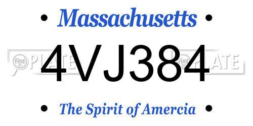 4VJ384 Massachusetts License Plate