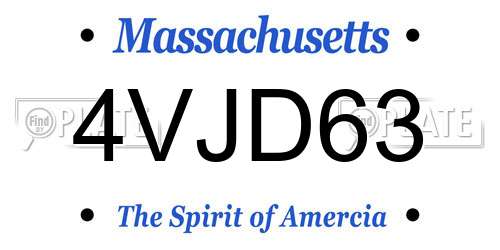4VJD63 Massachusetts License Plate
