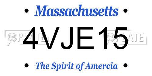 4VJE15 Massachusetts License Plate