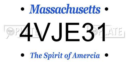 4VJE31 Massachusetts License Plate