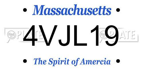 4VJL19 Massachusetts License Plate