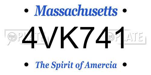 4VK741 Massachusetts License Plate