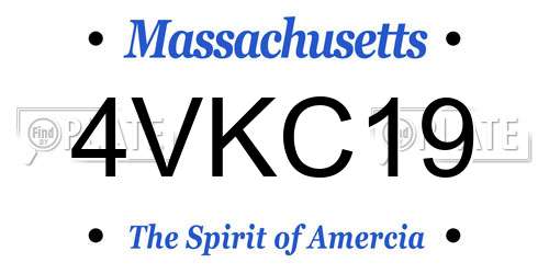 4VKC19 Massachusetts License Plate