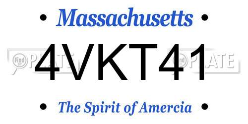 4VKT41 Massachusetts License Plate
