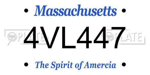 4VL447 Massachusetts License Plate