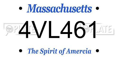 4VL461 Massachusetts License Plate