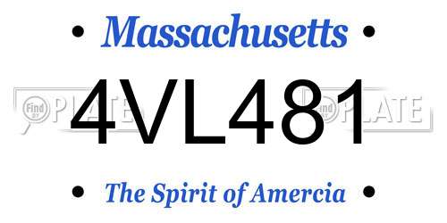4VL481 Massachusetts License Plate