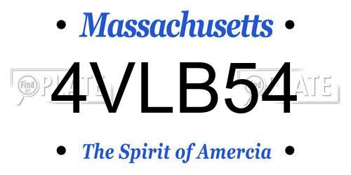 4VLB54 Massachusetts License Plate