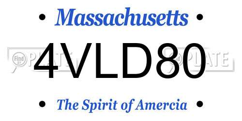 4VLD80 Massachusetts License Plate