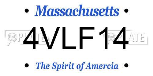 4VLF14 Massachusetts License Plate