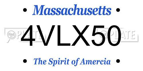 4VLX50 Massachusetts License Plate