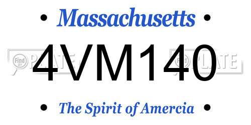 4VM140 Massachusetts License Plate
