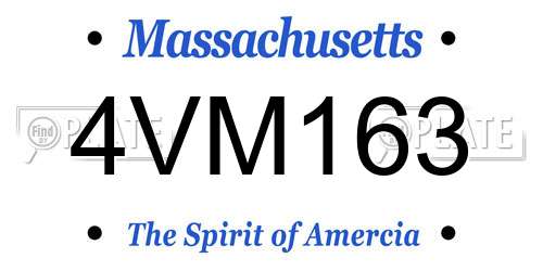 4VM163 Massachusetts License Plate
