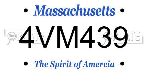 4VM439 Massachusetts License Plate