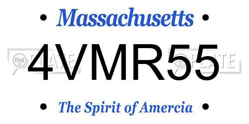 4VMR55 Massachusetts License Plate