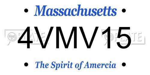 4VMV15 Massachusetts License Plate