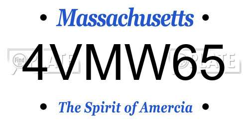 4VMW65 Massachusetts License Plate