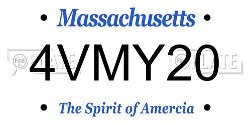 4VMY20 Massachusetts License Plate
