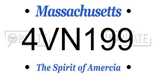 4VN199 Massachusetts License Plate