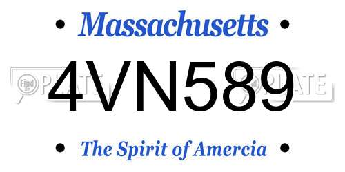 4VN589 Massachusetts License Plate