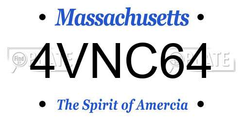 4VNC64 Massachusetts License Plate