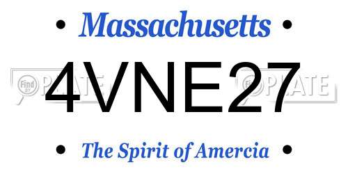 4VNE27 Massachusetts License Plate