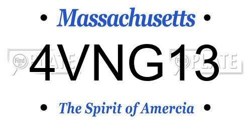 4VNG13 Massachusetts License Plate