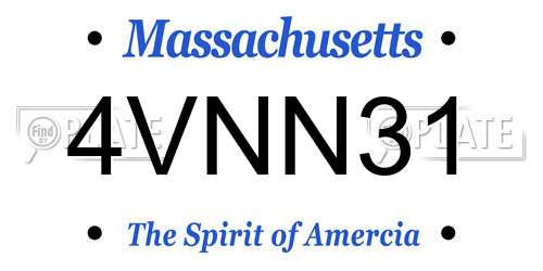 4VNN31 Massachusetts License Plate