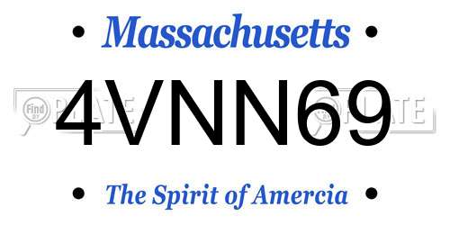 4VNN69 Massachusetts License Plate