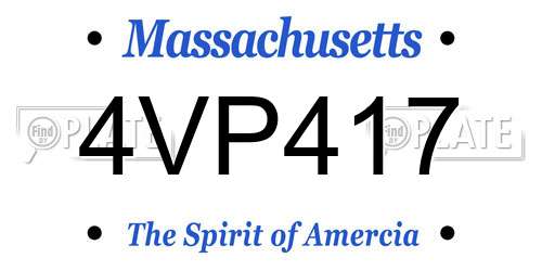 4VP417 Massachusetts License Plate