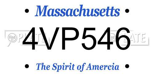 4VP546 Massachusetts License Plate