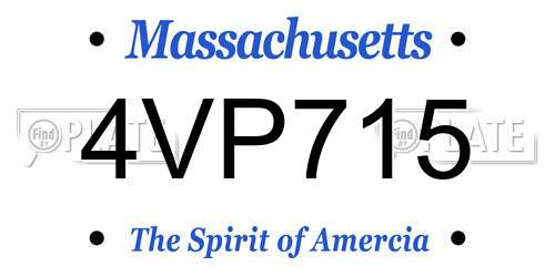 4VP715 Massachusetts License Plate