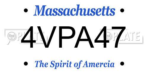 4VPA47 Massachusetts License Plate